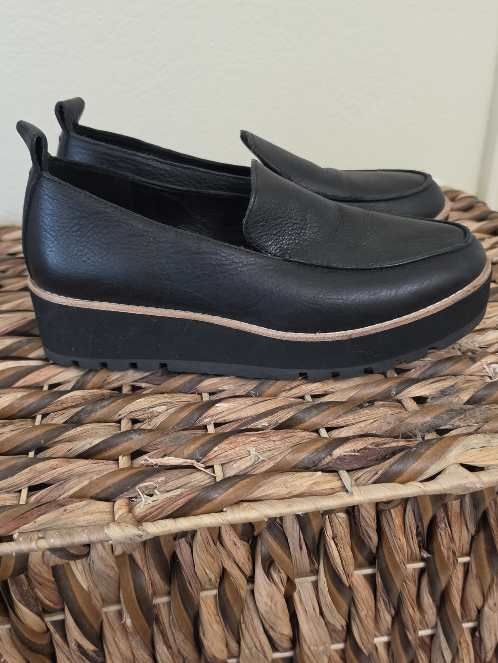 Eileen Fisher Ells Smooth Leather Loafer Wedge, 7.5 - Picture 5 of 11